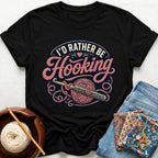 I´d Rather Be Hooking Badge T-Shirt