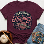 I´d Rather Be Hooking Badge T-Shirt