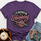 I´d Rather Be Hooking Badge T-Shirt