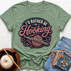 I´d Rather Be Hooking Badge T-Shirt